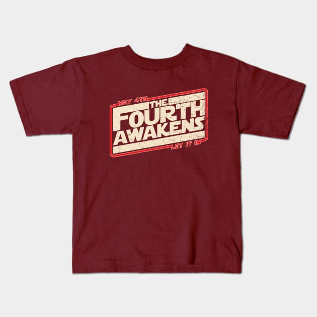 The 4th Awakens Kids T-Shirt by Hoogie Tees